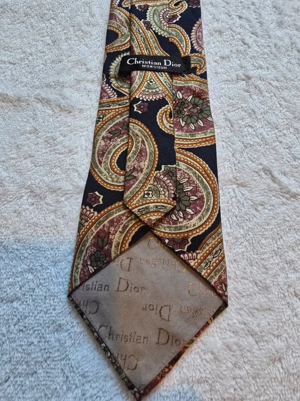 Vintage Christian Dior Monsieur Silk Tie - Floral Multicolor Paisley